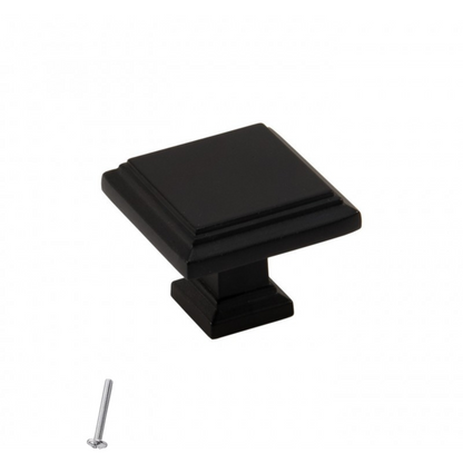 Perilla de gabinete vintage - 31mm x 31mm - Negro – Furnica
