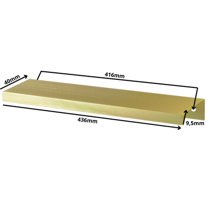 Mango de perfil redondo Edge Grip FE06 de 416 mm (longitud total de 436 mm) - Oro