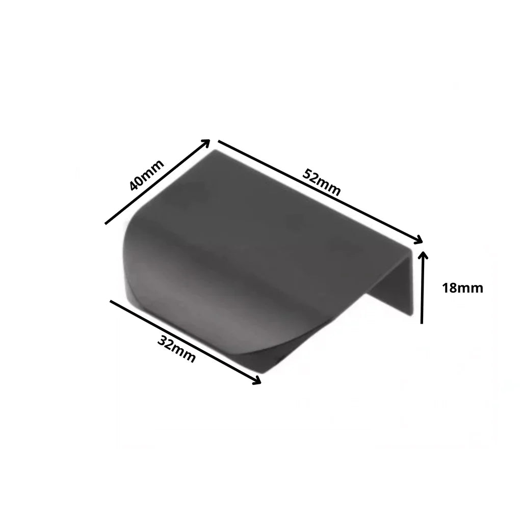 Mango de perfil redondo Edge Grip UA02 de 32 mm (longitud total de 52 mm) - Negro mate