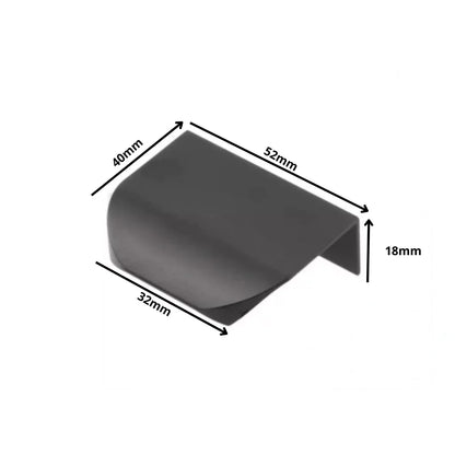 Mango de perfil redondo Edge Grip UA02 de 32 mm (longitud total de 52 mm) - Negro mate