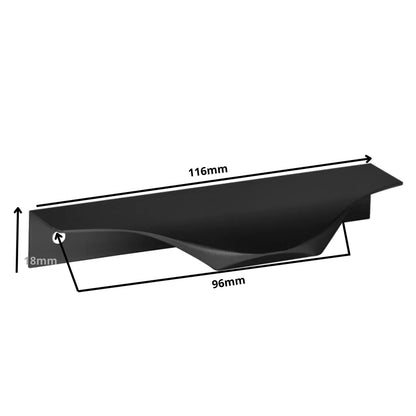 Mango de perfil redondo Edge Grip UA04 de 96 mm (longitud total de 116 mm) - Negro mate