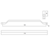 Mango de mueble 160mm U085 - Acero cepillado