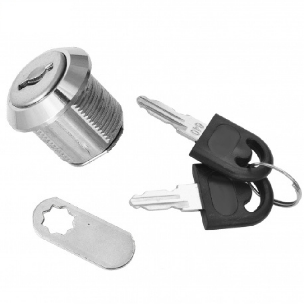 Cerradura de armario con placa de leva recta de 19x16mm - Cromo – Furnica