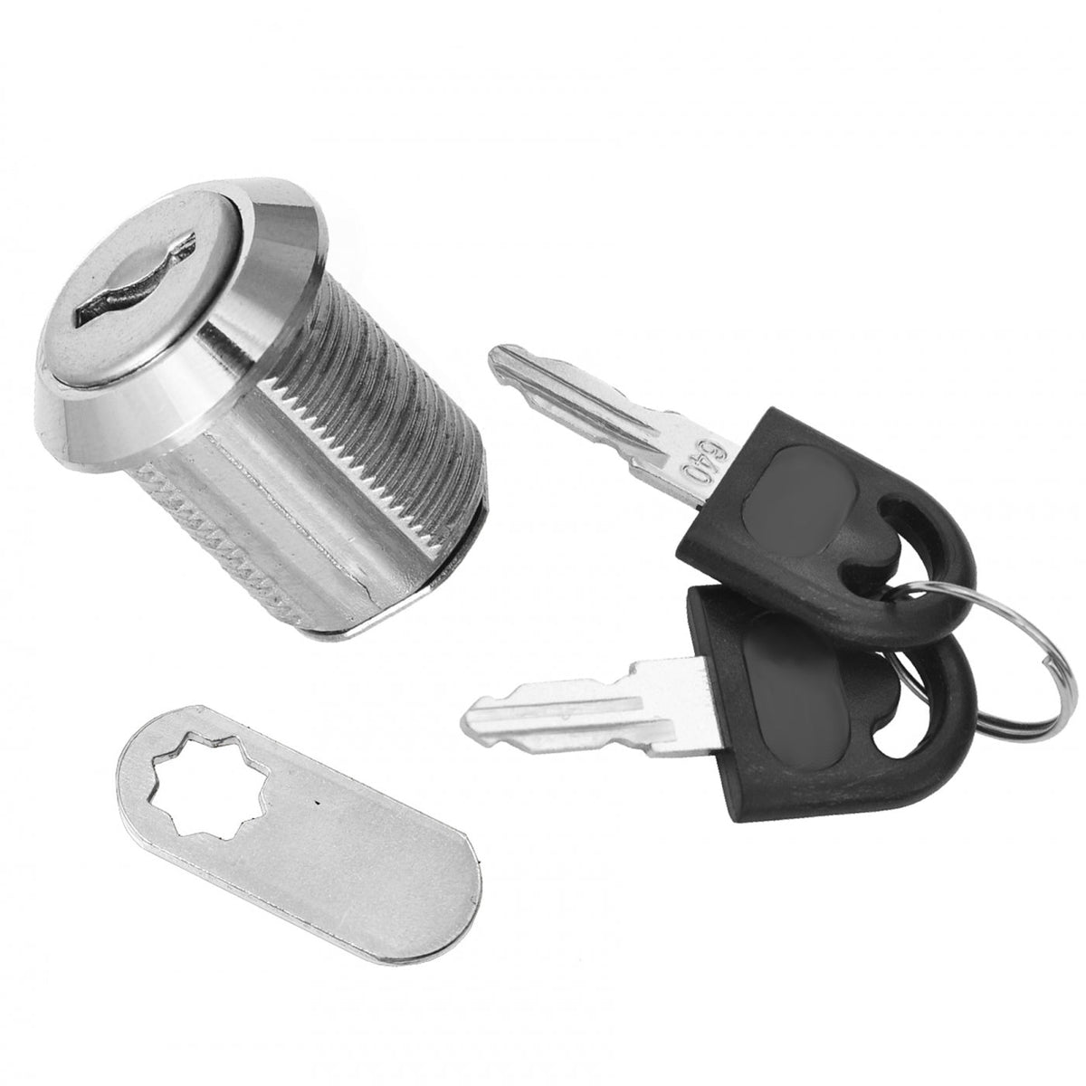 Cerradura de armario con placa de leva recta de 19x20mm - Cromo – Furnica