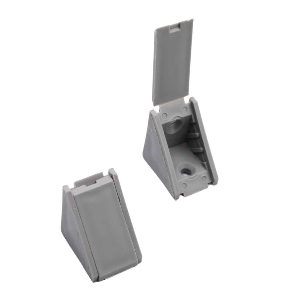 Soportes de esquina para gabinetes de plástico - Gris 200 piezas (2) – Furnica