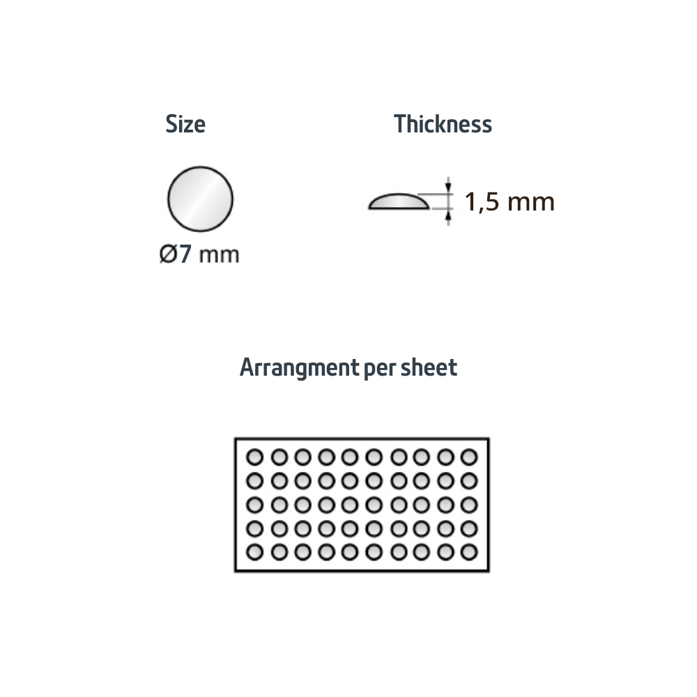 Tope de puerta de armario - silicona autoadhesiva de 7x1.5mm - 50 piezas (2) – Furnica