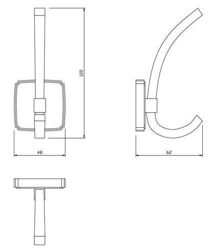 Doble gancho para sombrero y abrigo - 122mm - Satinado (2) – Furnica