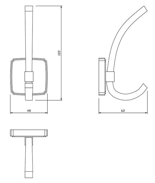 Doble gancho para sombrero y abrigo - 122mm - Dorado mate (2) – Furnica