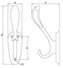 Doble gancho para sombrero y abrigo - 160mm - Cromo