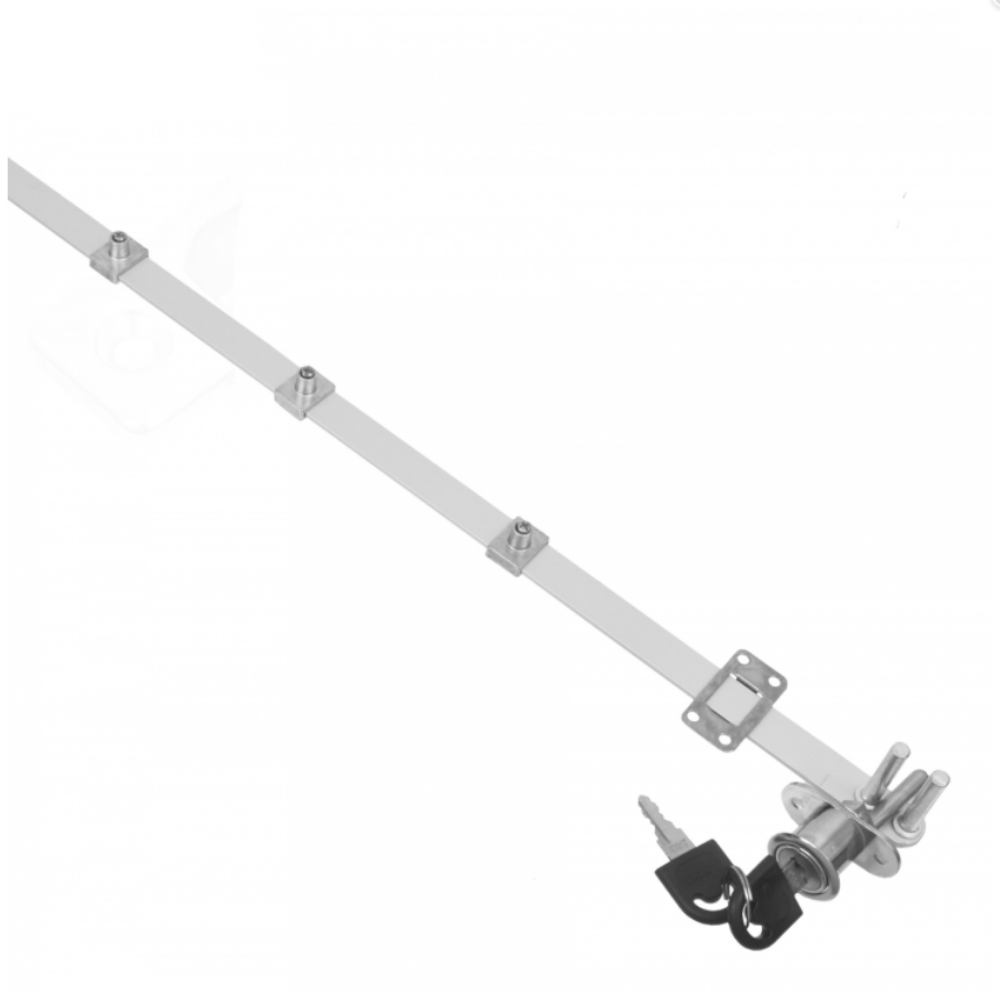 Cerradura central para 3 cajones de 19x20mm, tira de 600mm - Cromo – Furnica