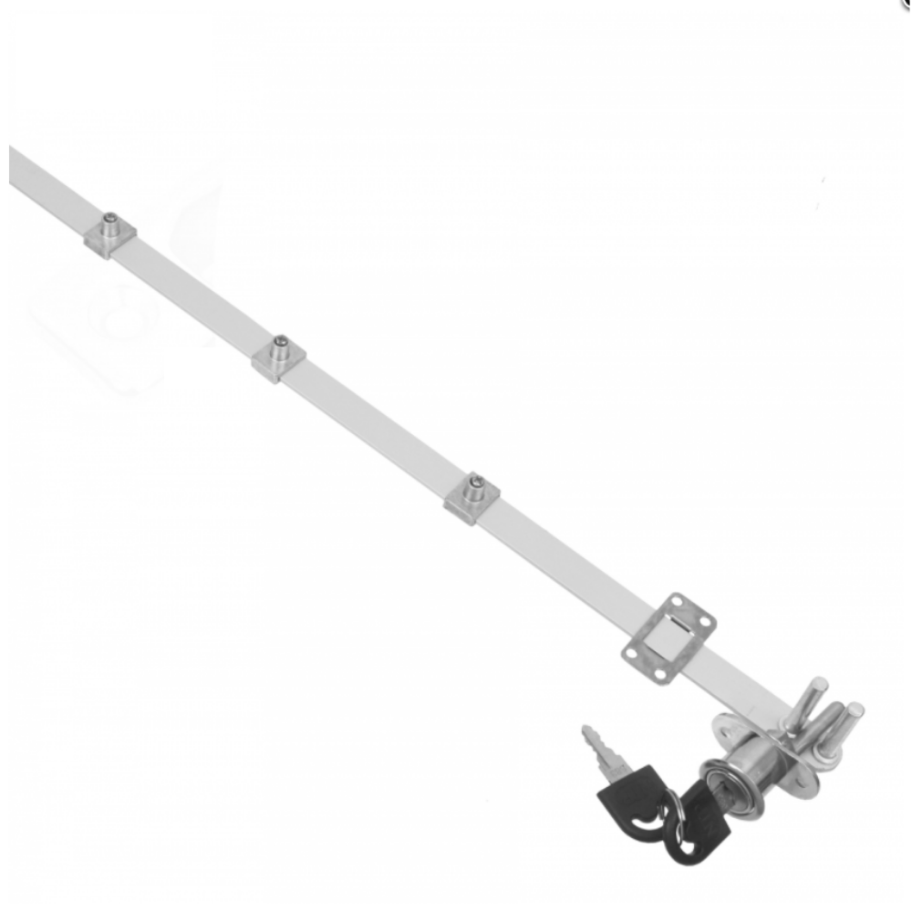Cerradura central para 5 cajones de 19x20mm, tira de 1200mm - Cromo – Furnica