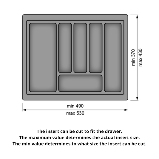 Bandeja para cubiertos para cajón, ancho del gabinete: 600 mm, profundidad: 430 mm - Metálica (2) – Furnica