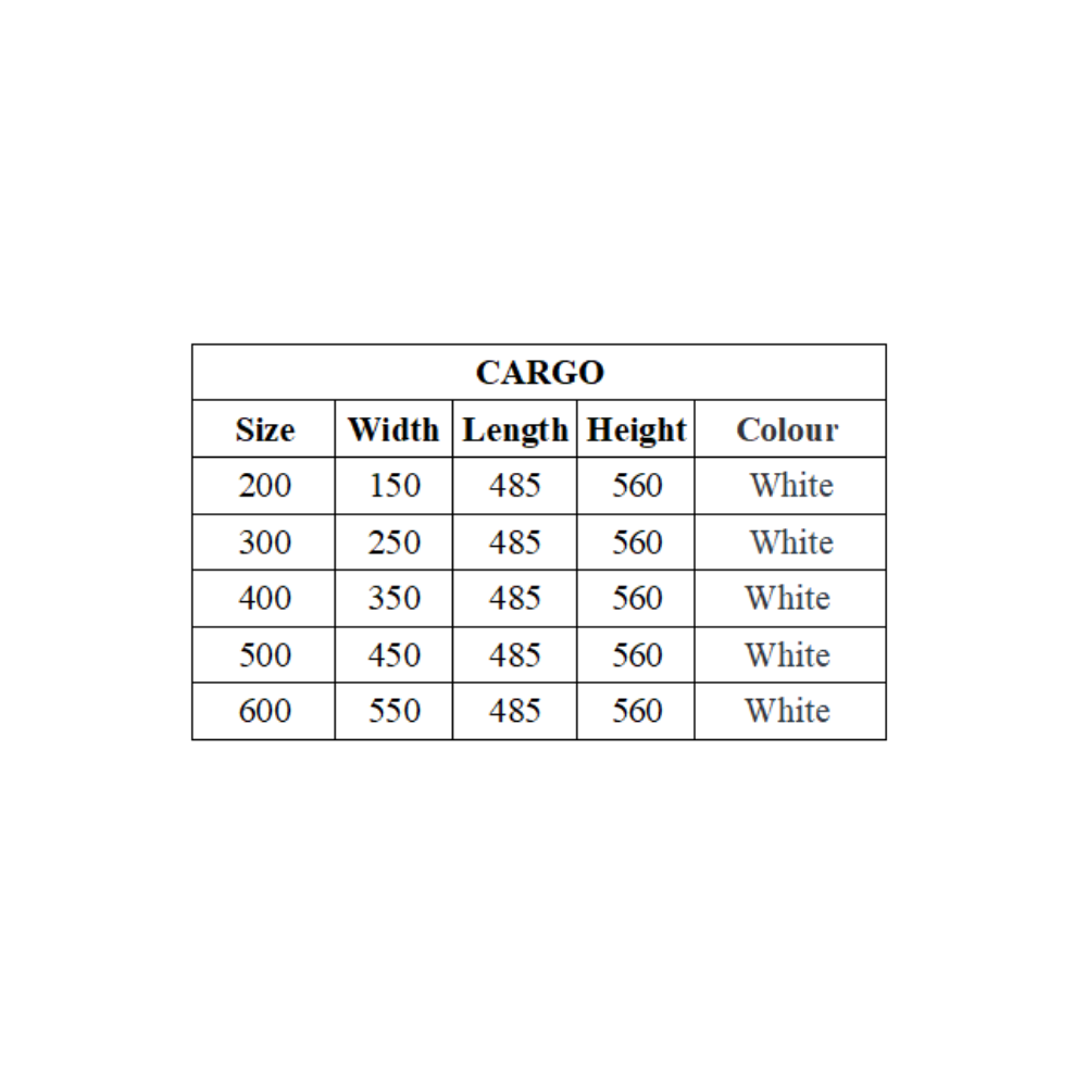 Cestas de almacenamiento extraíbles de 15 cm con cierre suave Mini Cargo - 2 estantes - Blanco