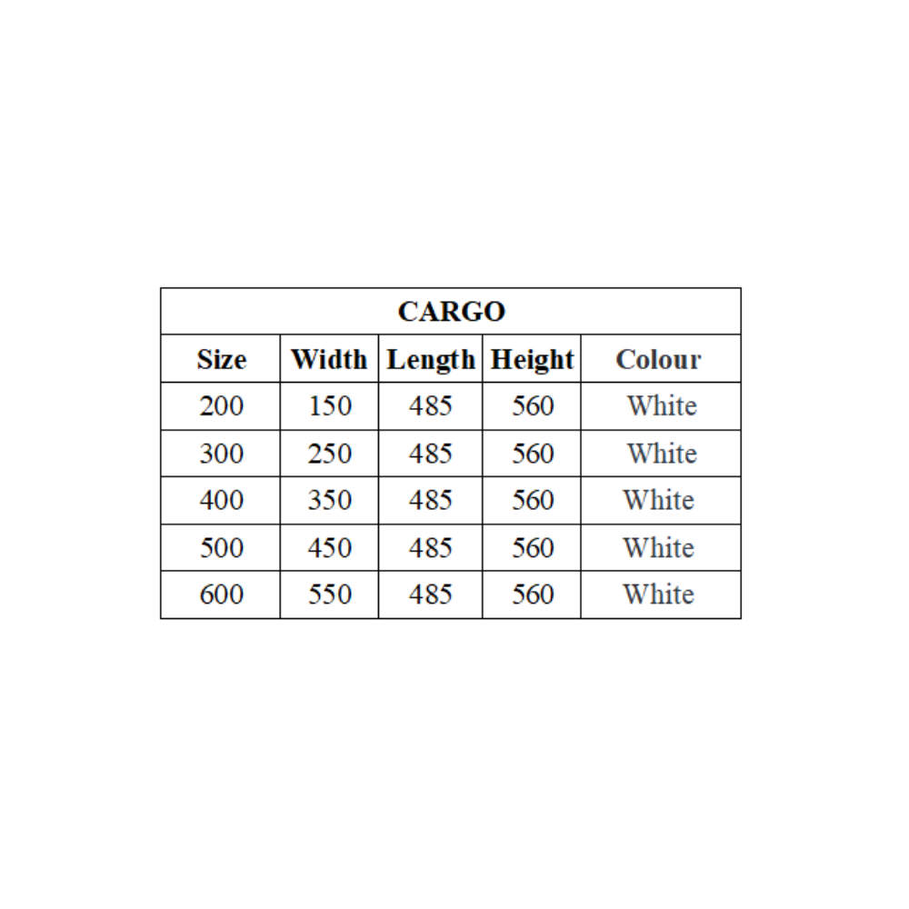 Cestas de almacenamiento extraíbles de 50 cm con cierre suave Mini Cargo - 2 estantes - Blanco