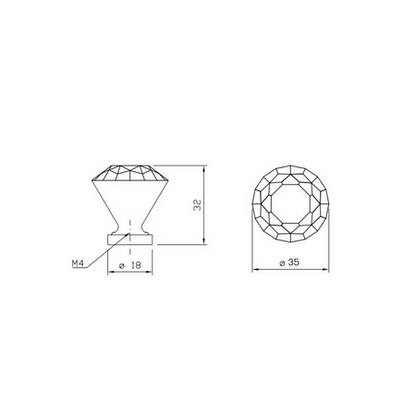 Perilla de gabinete con efecto de vidrio de cristal - Ø35mm - Dorado (2) – Furnica