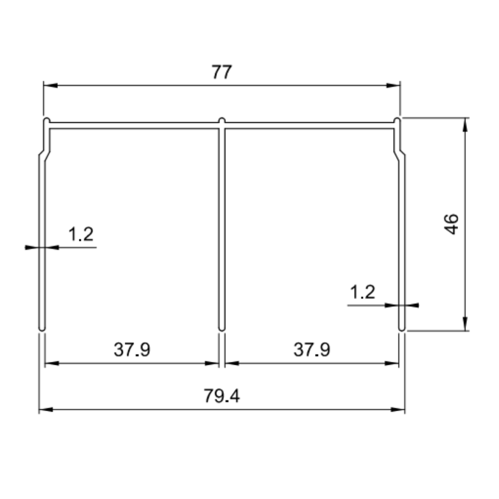 Doble Riel de Aluminio Top 560cm - Anodizado Cognac