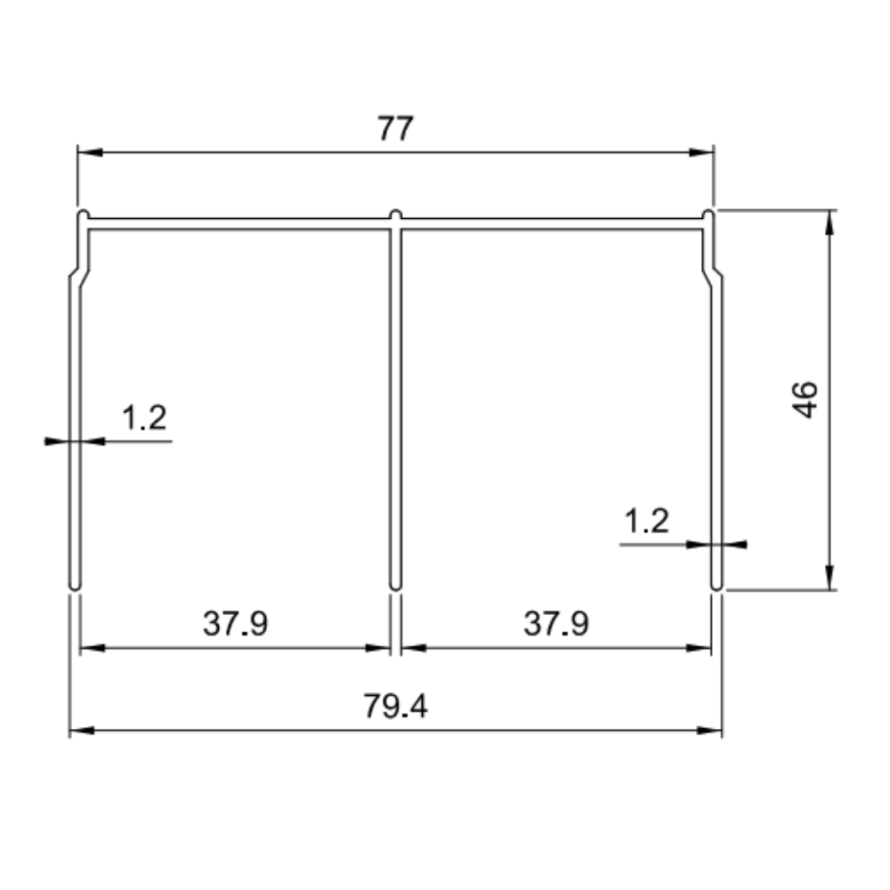 Doble Riel de Aluminio Top 560cm - Anodizado Plateado