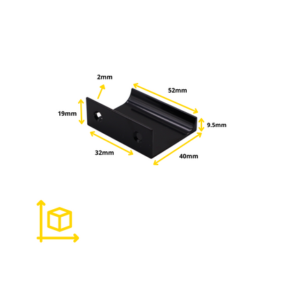 Mango de perfil de agarre Edge de 32 mm (longitud total de 52 mm) - Negro (4) – Furnica