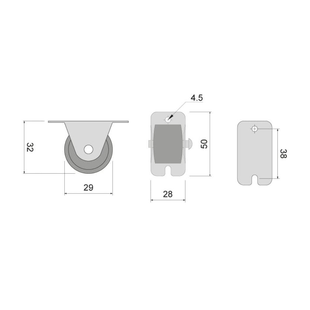Rollo de goma para muebles Ø29mm