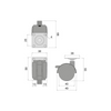 Rueda giratoria de goma para muebles con placa de montaje y freno Ø40mm.