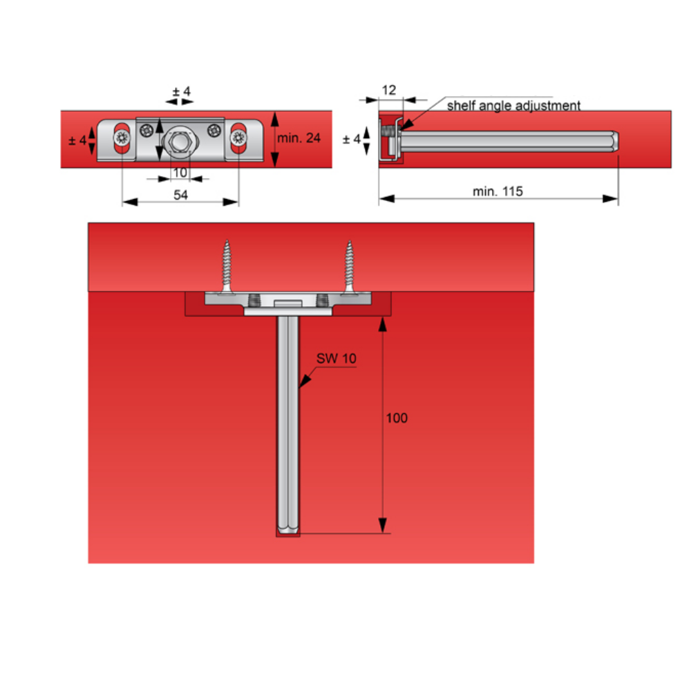 Soporte para estante flotante (oculto)