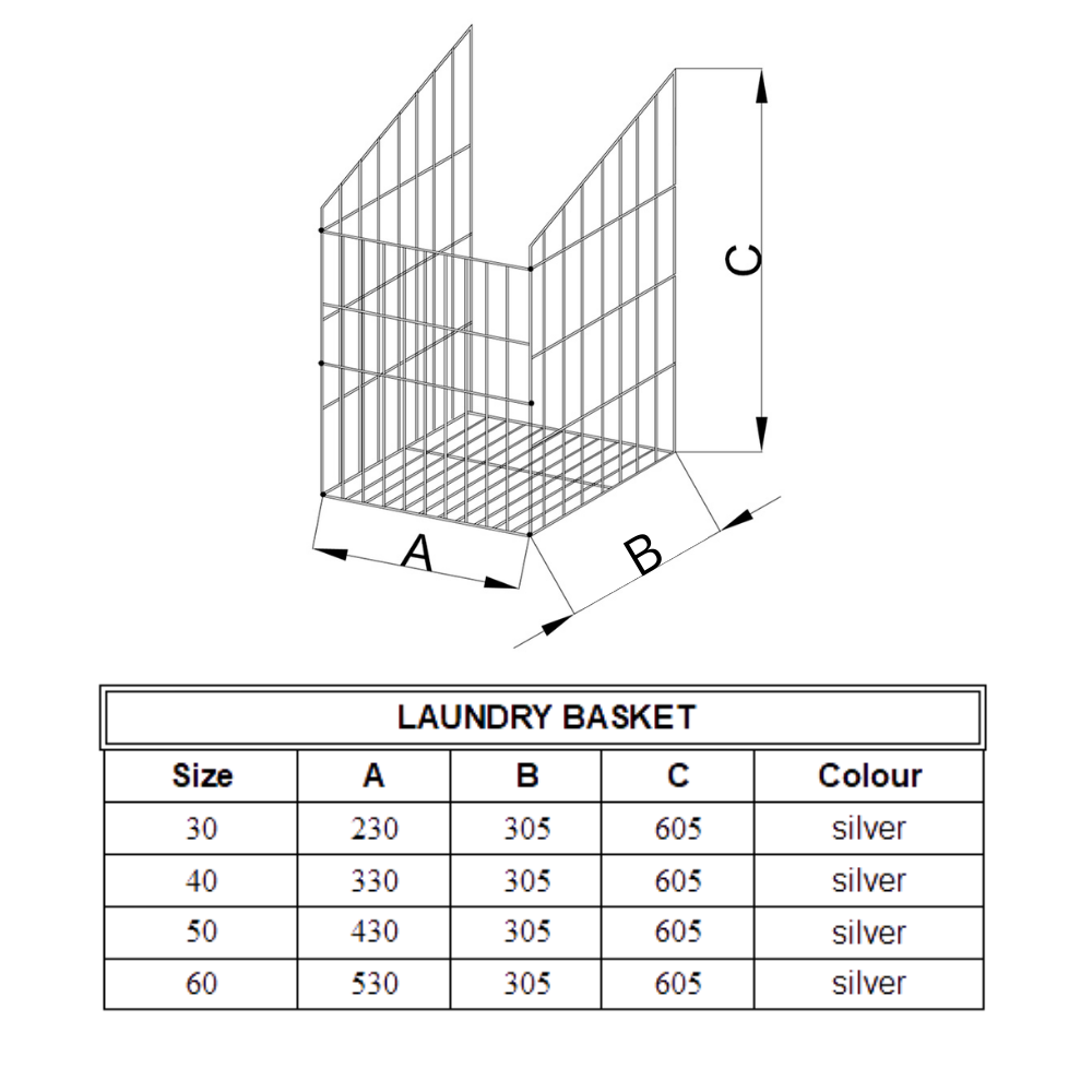 Cesta de lavandería plegable de 30 cm - Cromo