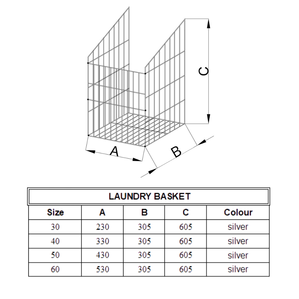 Cesta de ropa plegable de 50 cm - Cromo
