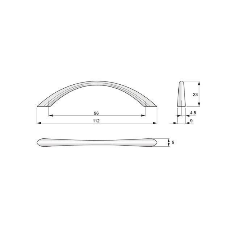 Asa de mueble 96mm UZ02 - Cromo