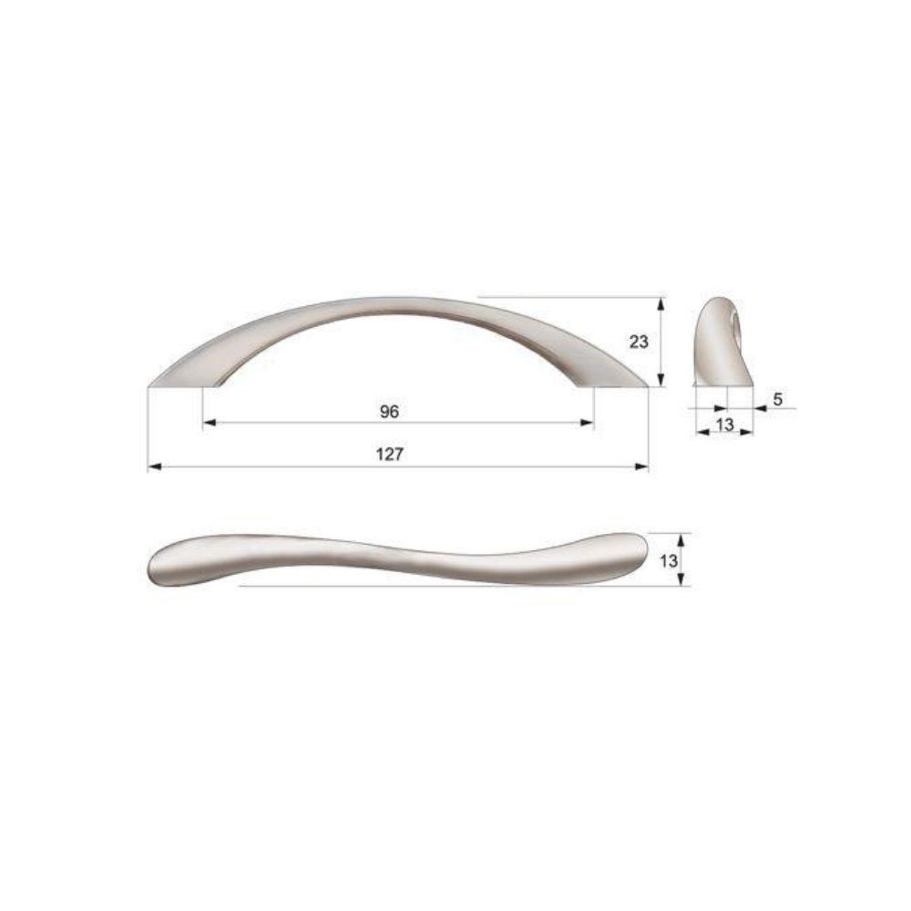 Asa de mueble 96mm UZ05 - Satinado