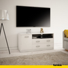 JULIA - Mueble de TV con 2 cajones y 1 puerta - Blanco mate H55cm W110cm D41cm