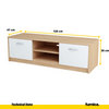 GRACE - Mueble TV con 2 puertas y 1 estante - Roble Sonoma / Blanco Mate A36cm A120cm P41cm