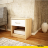 JULIA - Mesa de noche - Mesita de noche con 1 cajón - Roble Sonoma / Blanco mate H45cm W39cm D35cm