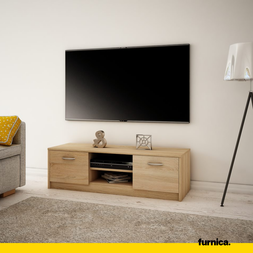 GRACE - Mueble TV con 2 puertas y 1 estante - Roble Sonoma A36cm A120cm P41cm