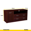 JULIA - Mueble de TV con 2 cajones y 1 puerta - Wenge H55cm W110cm D41cm