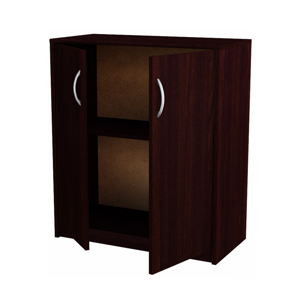 JULIA - Gabinete base con estantes - 2 puertas - Wenge H85cm W74cm D35cm