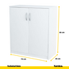 JULIA - Gabinete base con estantes - 2 puertas - Blanco mate H85cm W74cm D35cm