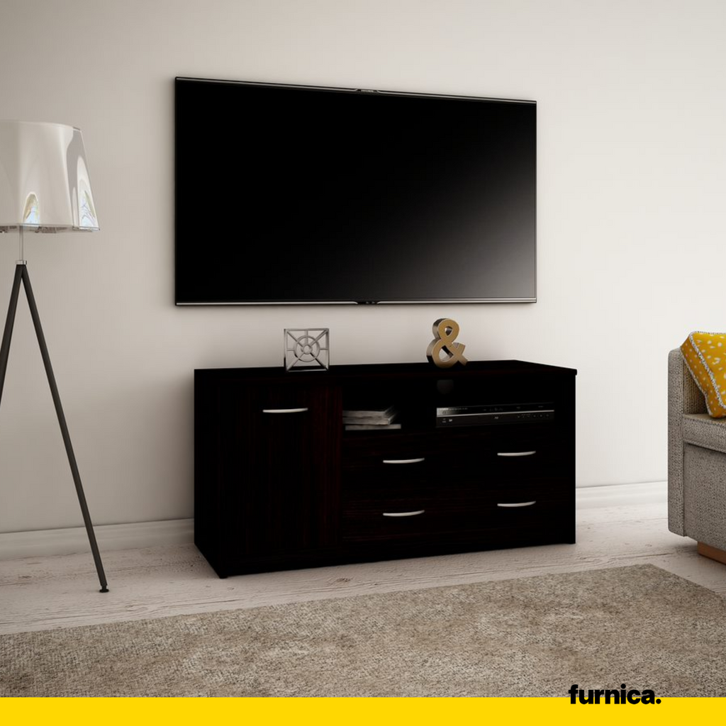 JULIA - Mueble de TV con 2 cajones y 1 puerta - Wenge H55cm W110cm D41cm