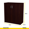 JULIA - Gabinete base con estantes - 2 puertas - Wenge H85cm W74cm D35cm