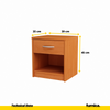JULIA - Mesa de noche - Mesita de noche con 1 cajón - Aliso H45cm W39cm D35cm