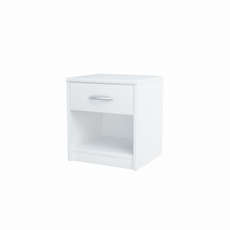 JULIA - Mesa de noche - Mesita de noche con 1 cajón - Blanco mate H45cm W39cm D35cm