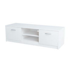 GRACE - Mueble TV con 2 puertas y 1 estante - Blanco Mate A36cm A120cm P41cm