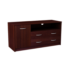 JULIA - Mueble de TV con 2 cajones y 1 puerta - Wenge H55cm W110cm D41cm