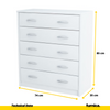 JULIA - Zapatero - Almacenamiento de 5 niveles - Blanco mate H85cm W74cm D35cm