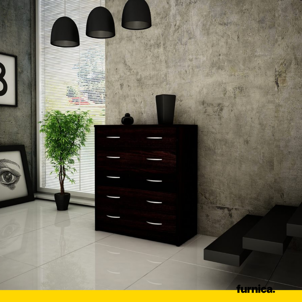 JULIA - Zapatero - Almacenamiento de 5 niveles - Wenge H85cm W74cm D35cm