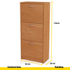 JULIA - Zapatero - Almacenamiento de 3 niveles - Aliso H116cm W50cm D28cm