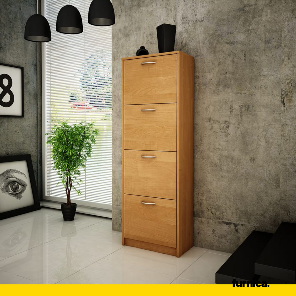 JULIA - Zapatero - Almacenamiento de 4 niveles - Aliso H152cm W50cm D28cm