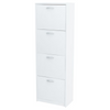 JULIA - Zapatero - Almacenamiento de 4 niveles - Blanco mate H152cm W50cm D28cm