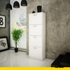 JULIA - Zapatero - Almacenamiento de 4 niveles - Blanco mate H152cm W50cm D28cm