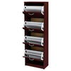 JULIA - Zapatero - Almacenamiento de 4 niveles - Wenge H152cm W50cm D28cm