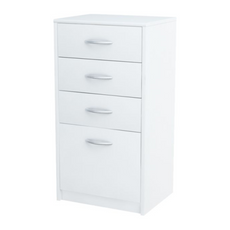 JULIA - Cómoda de 4 cajones - Gabinete de almacenamiento para el dormitorio - Aparador - Blanco mate - H85cm W45cm D35cm